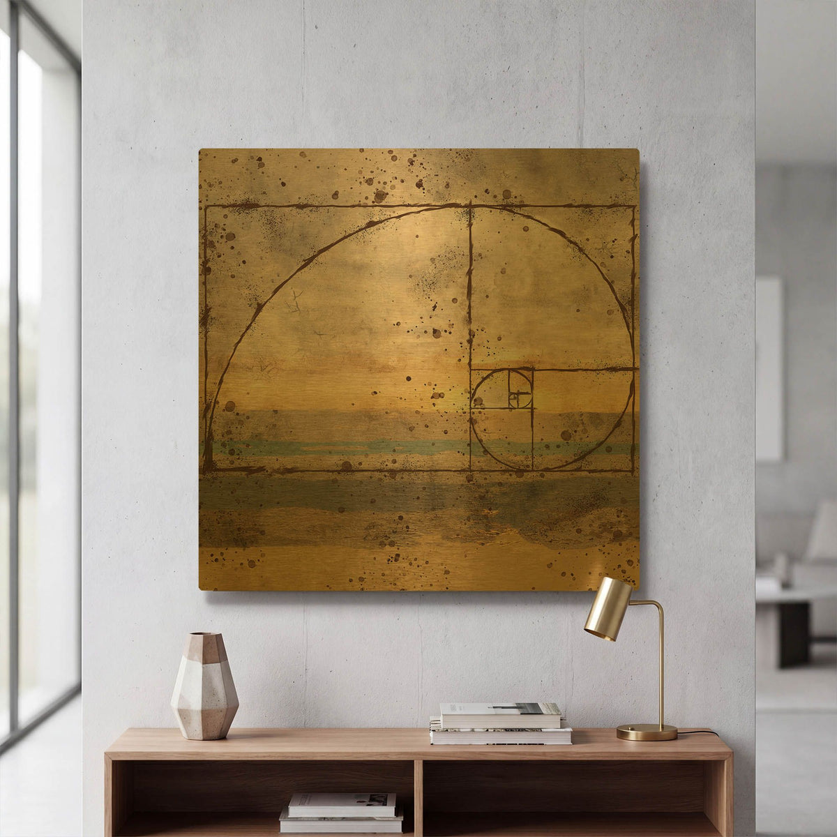 'Fibonacci Shell' By Marta Wiley Gold Metal Wall Art