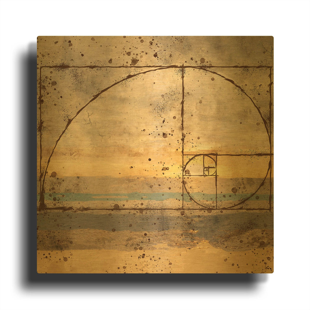 'Fibonacci Shell' By Marta Wiley Gold Metal Wall Art