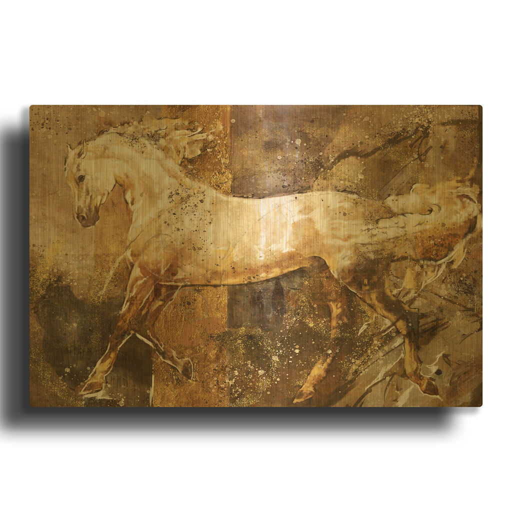 'Fibonacci White' By Marta Wiley Gold Metal Wall Art