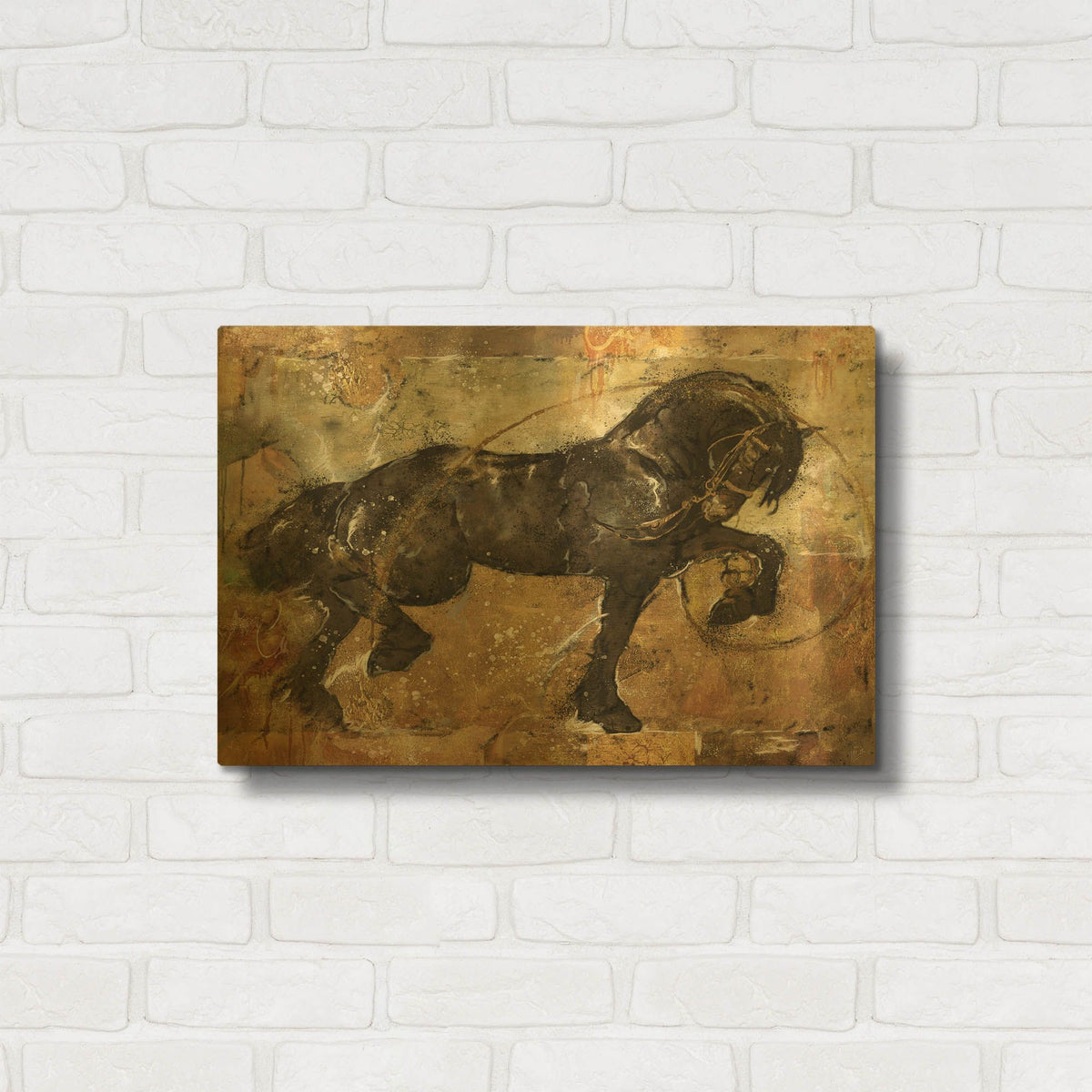 'Fibonacci Horse' By Marta Wiley Gold Metal Wall Art