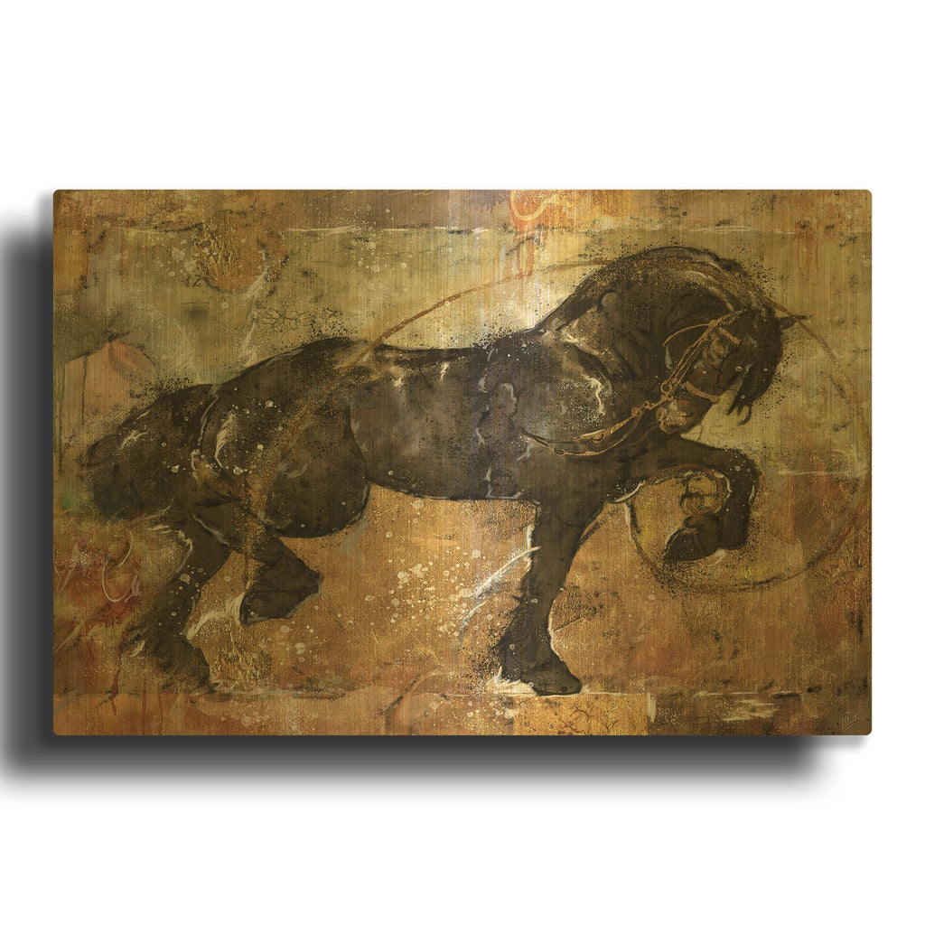 'Fibonacci Horse' By Marta Wiley Gold Metal Wall Art