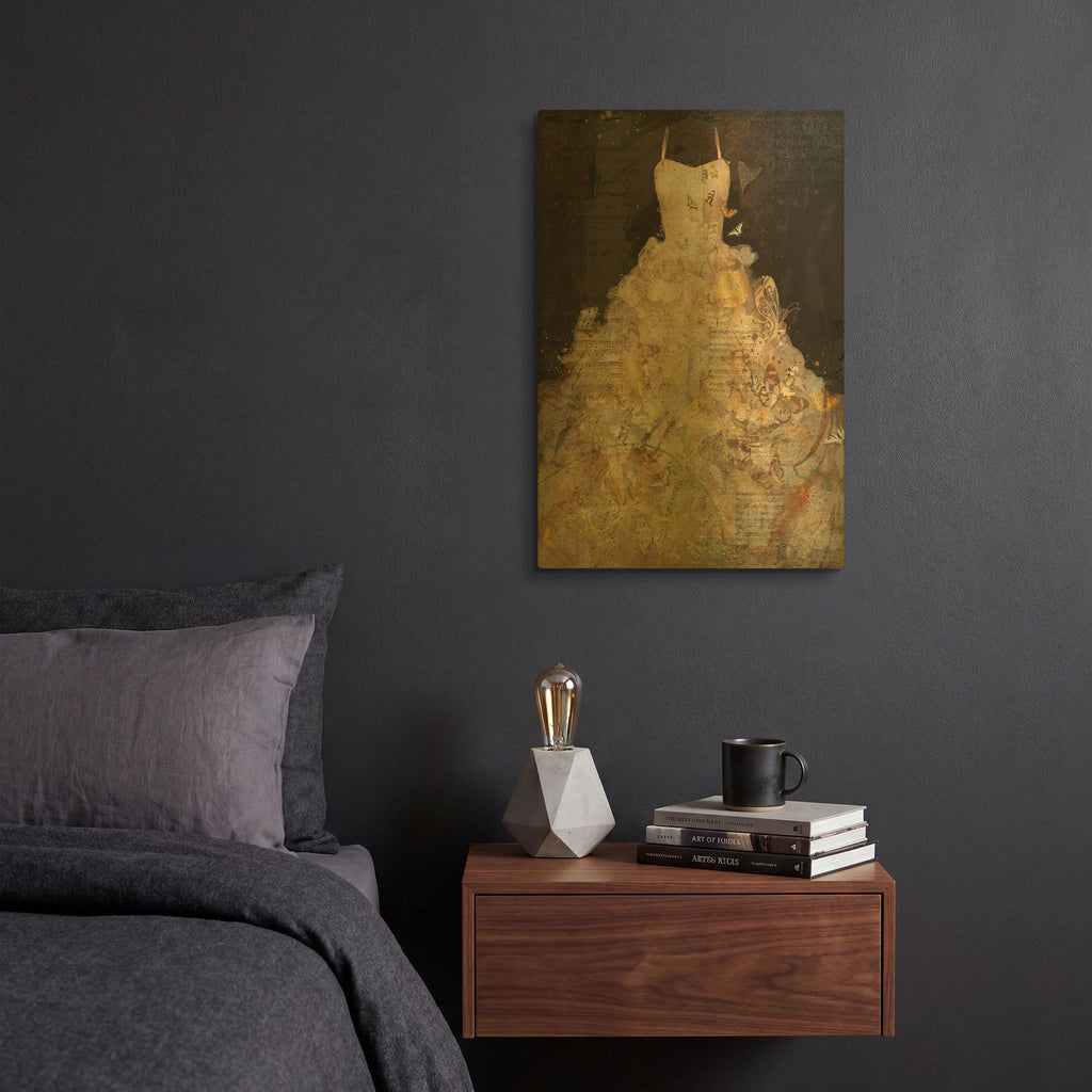'Butterfly Dress' By Marta Wiley Gold Metal Wall Art
