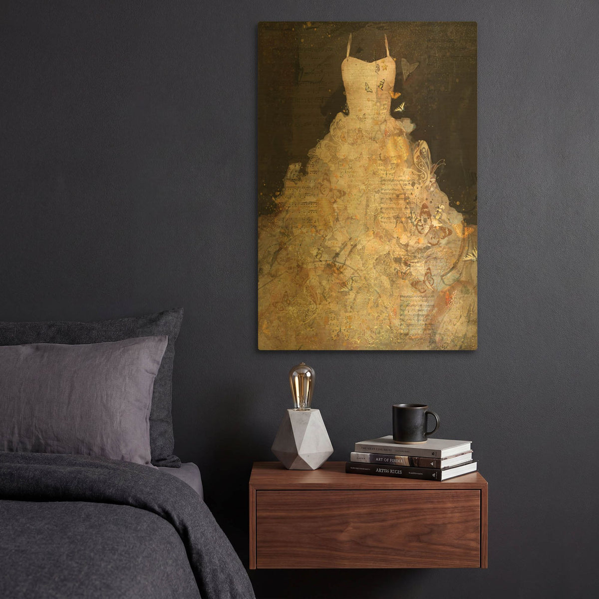 'Butterfly Dress' By Marta Wiley Gold Metal Wall Art