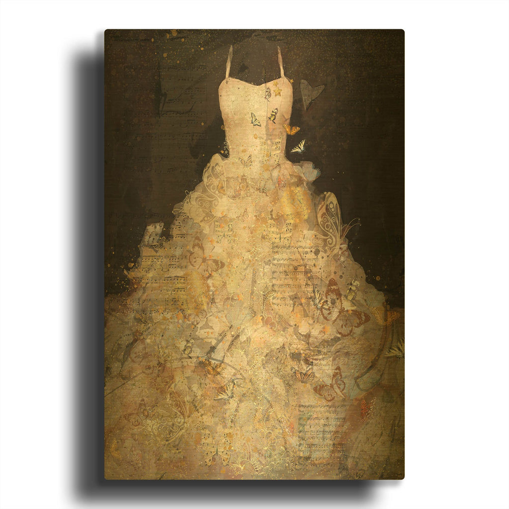 'Butterfly Dress' By Marta Wiley Gold Metal Wall Art
