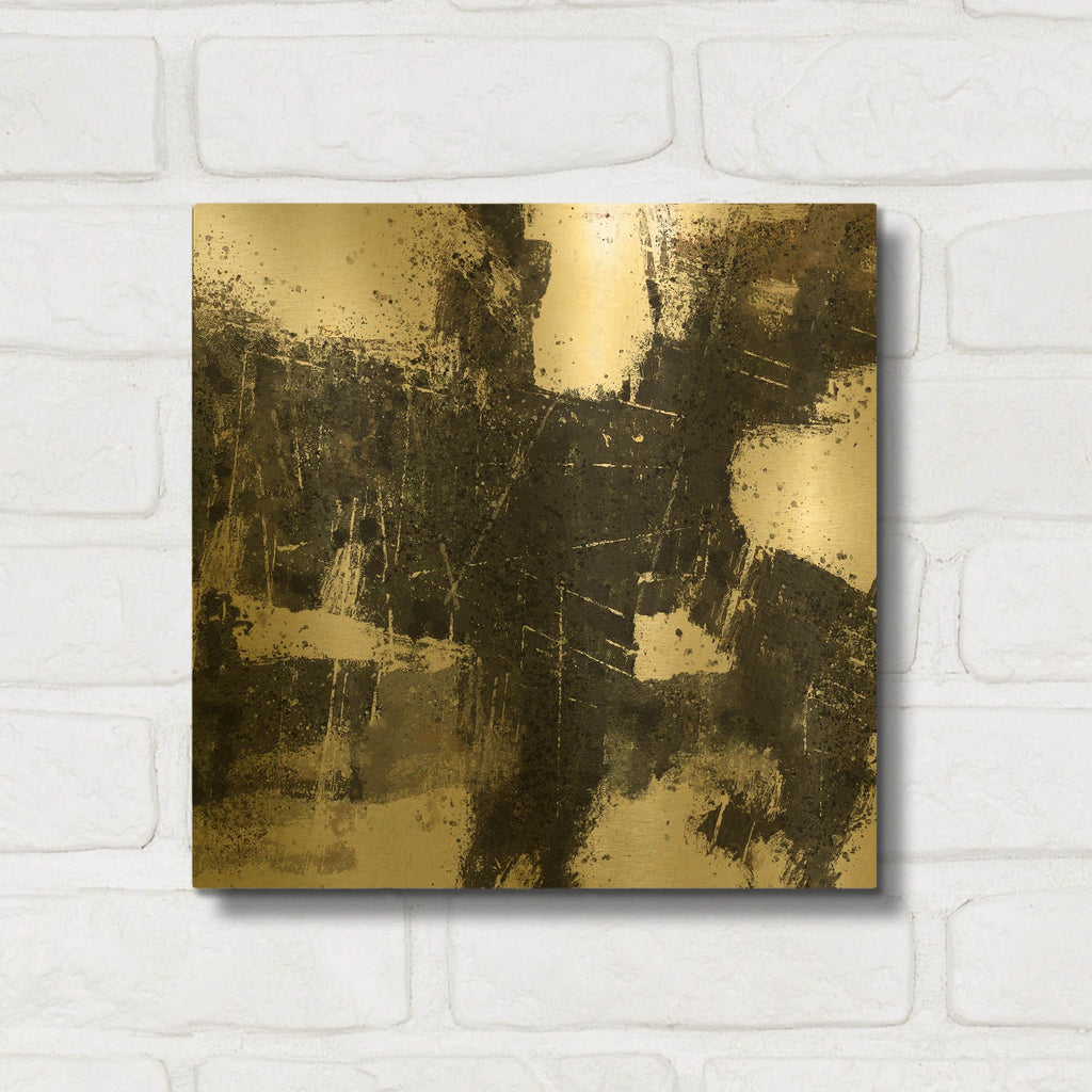 'Abstract Black and White' By Marta Wiley Gold Metal Wall Art