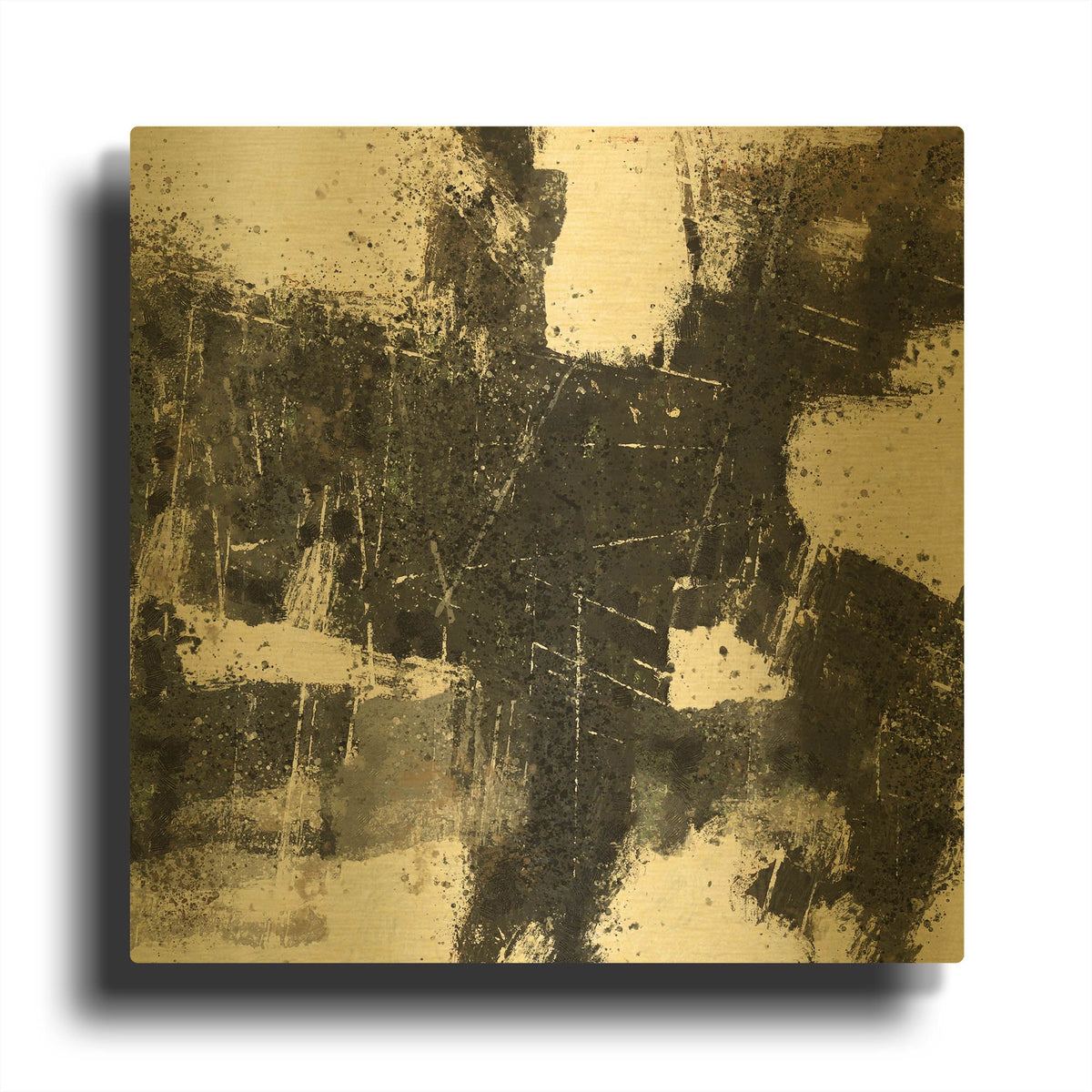 'Abstract Black and White' By Marta Wiley Gold Metal Wall Art