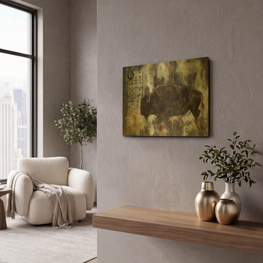 'Buffalo' By Marta Wiley Gold Metal Wall Art