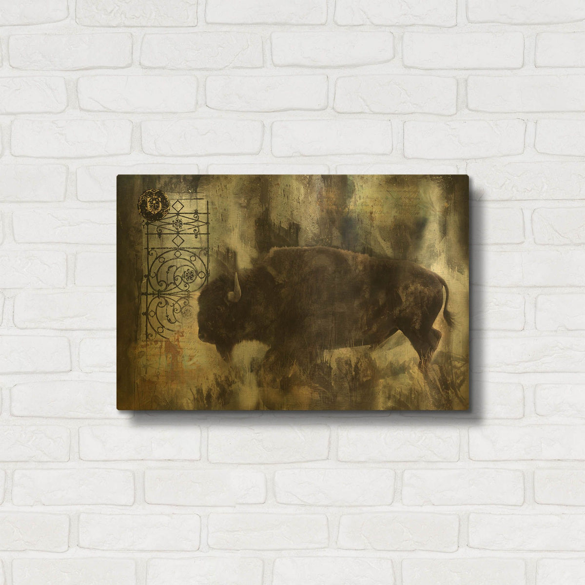 'Buffalo' By Marta Wiley Gold Metal Wall Art