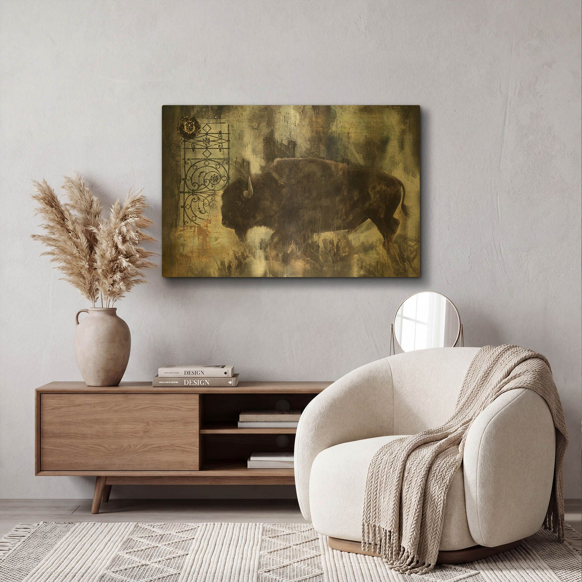 'Buffalo' By Marta Wiley Gold Metal Wall Art