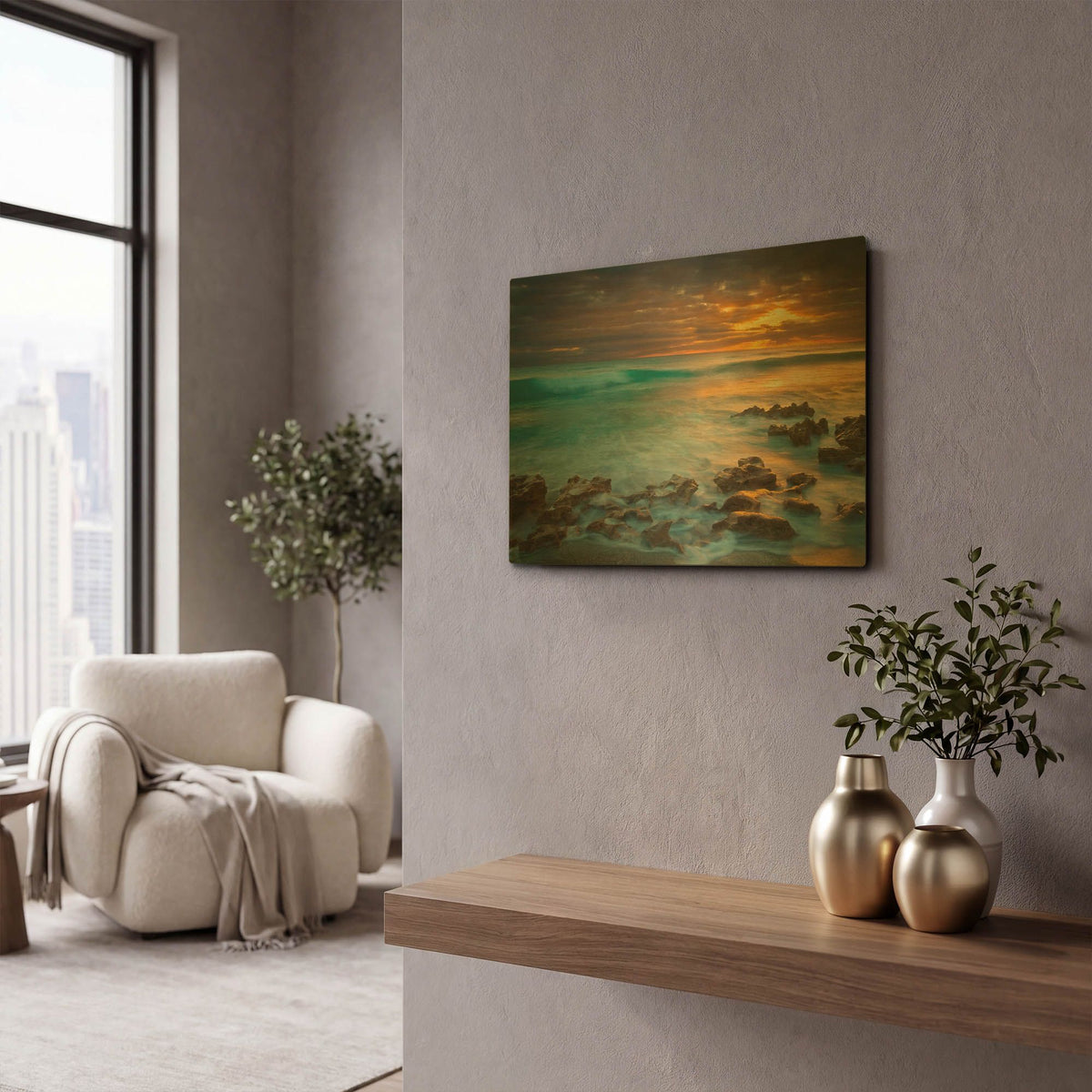 'Timeless' By Patrick Zephyr Gold Metal Wall Art