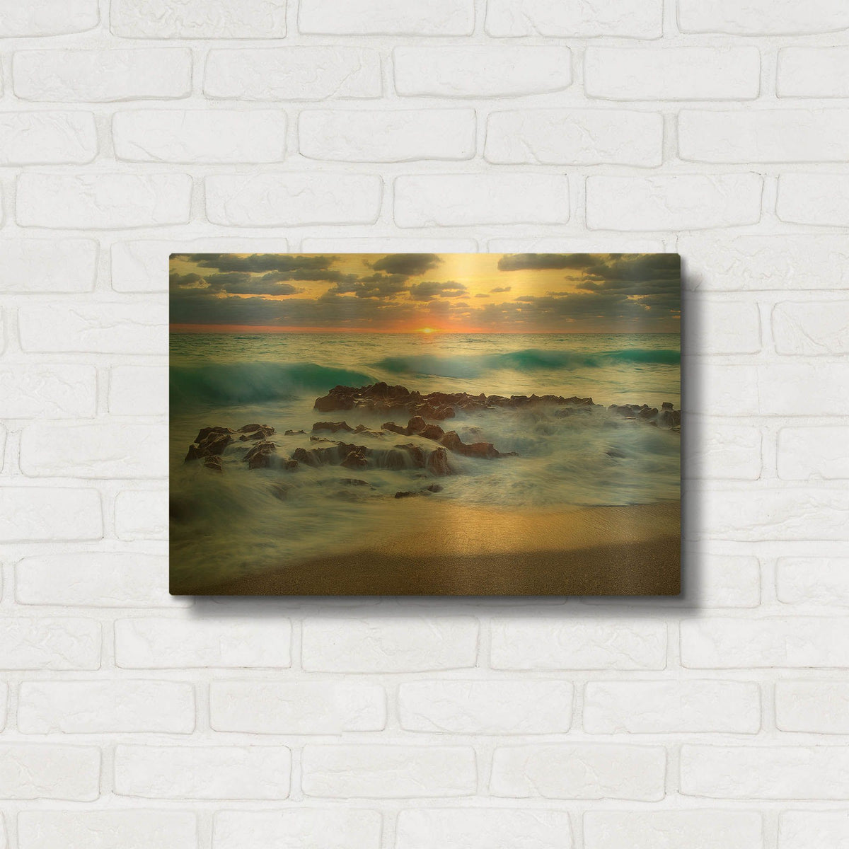 'Soft Sunrise' By Patrick Zephyr Gold Metal Wall Art