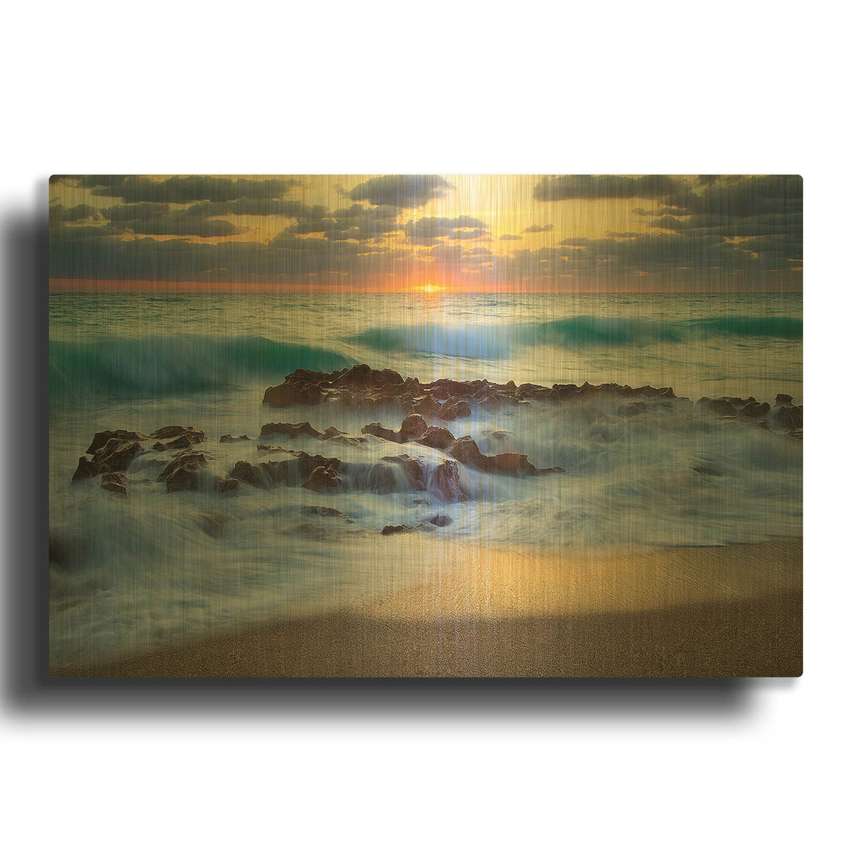 'Soft Sunrise' By Patrick Zephyr Gold Metal Wall Art