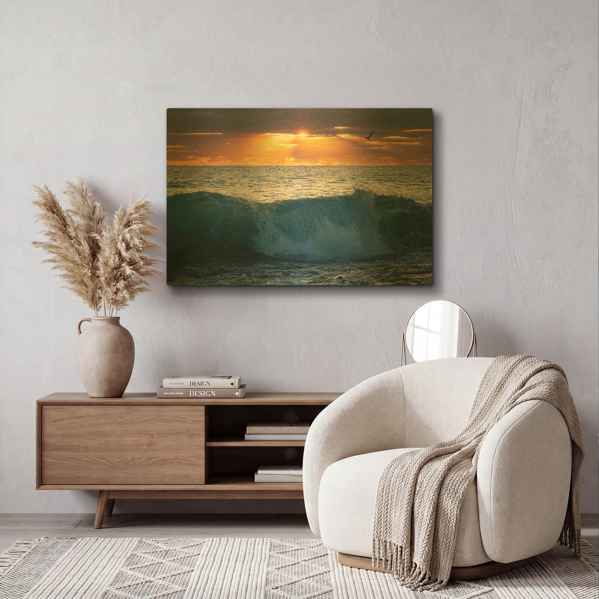 'Pelican At Dawn' By Patrick Zephyr Gold Metal Wall Art