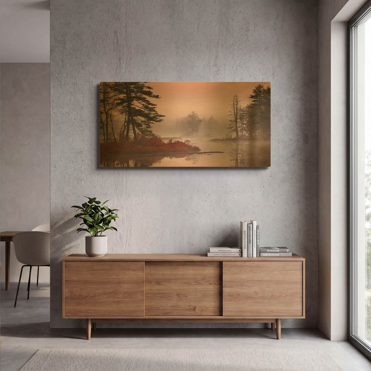'Pink Fog' By Patrick Zephyr Gold Metal Wall Art