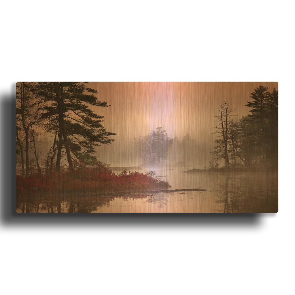 'Pink Fog' By Patrick Zephyr Gold Metal Wall Art