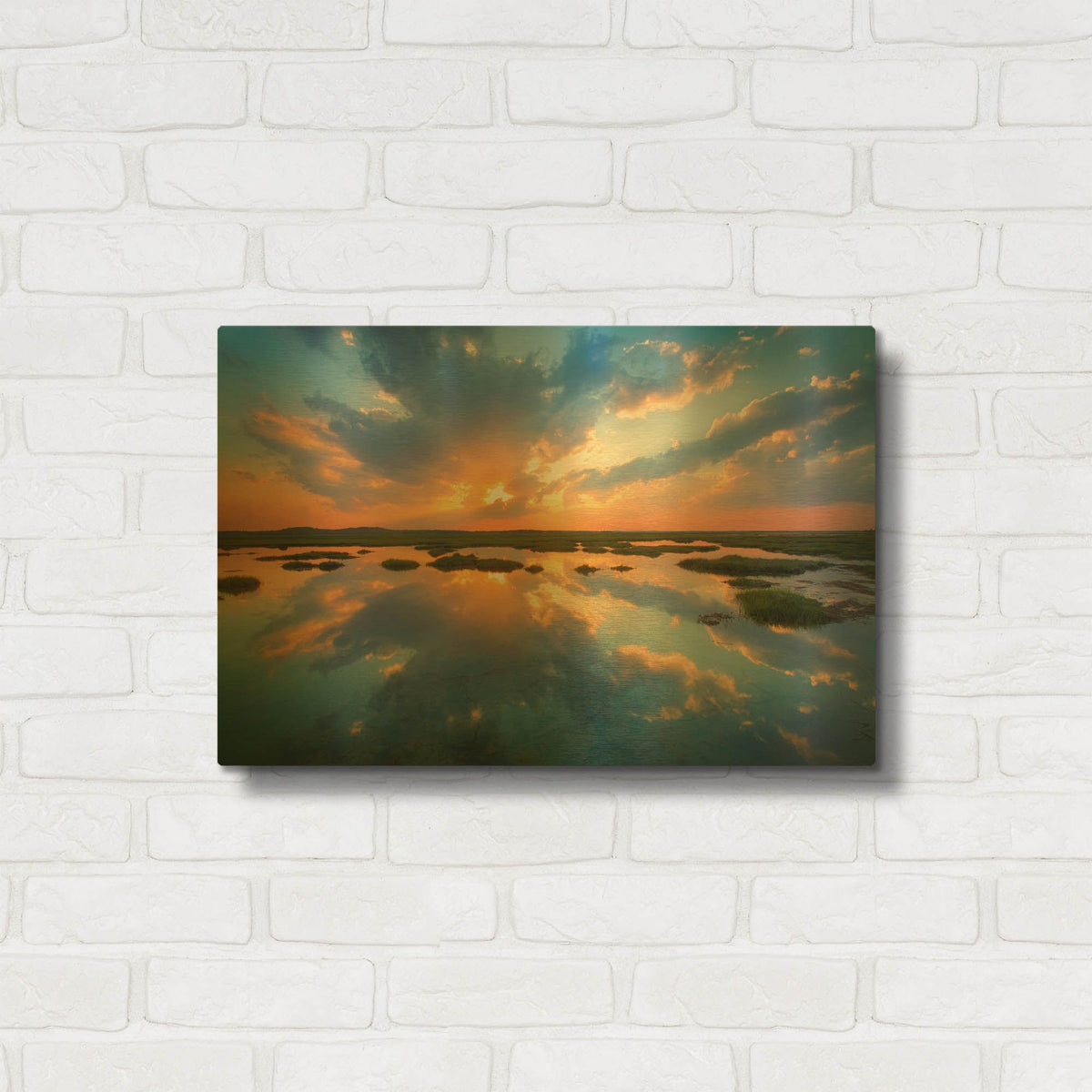 'Plum Island' By Patrick Zephyr Gold Metal Wall Art