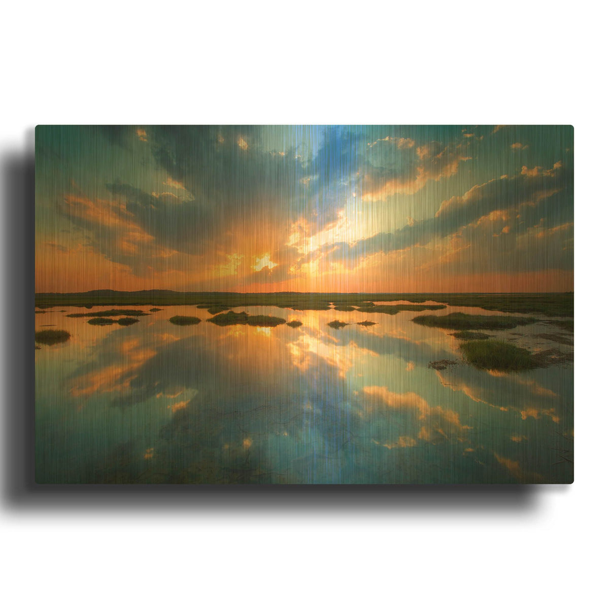'Plum Island' By Patrick Zephyr Gold Metal Wall Art