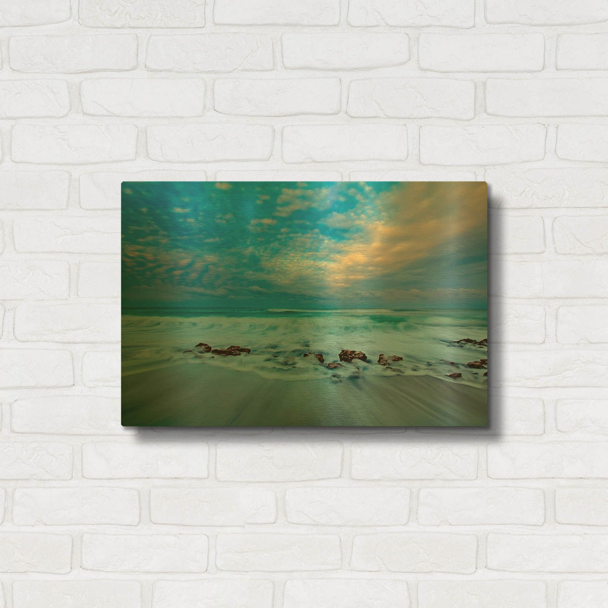 'Ocean Surf' By Patrick Zephyr Gold Metal Wall Art