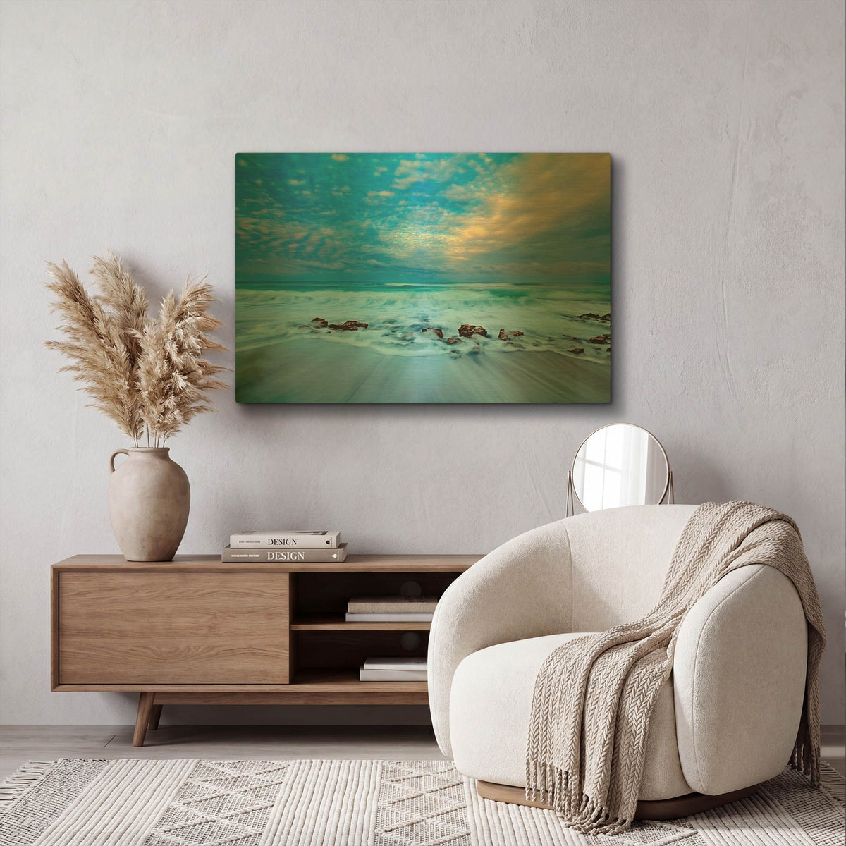 'Ocean Surf' By Patrick Zephyr Gold Metal Wall Art