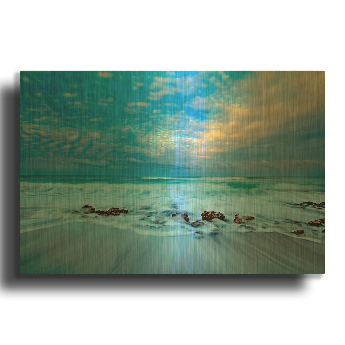 'Ocean Surf' By Patrick Zephyr Gold Metal Wall Art