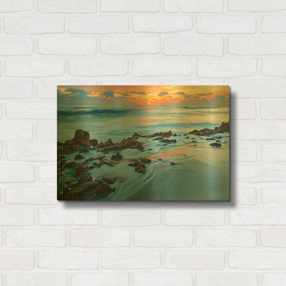 'Painted Ocean' By Patrick Zephyr Gold Metal Wall Art