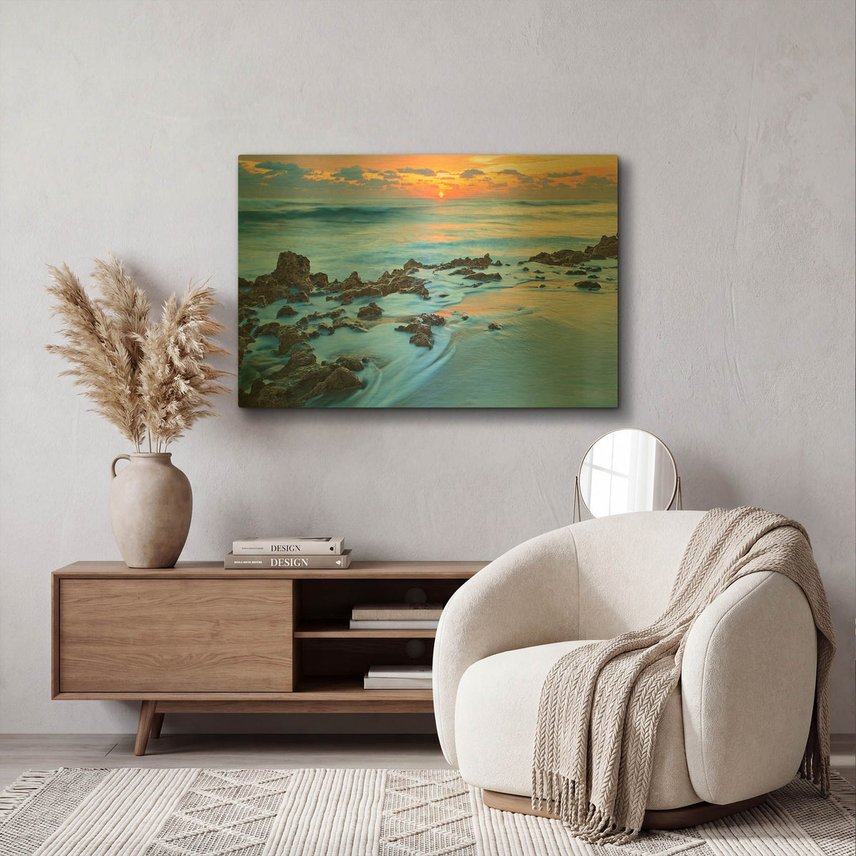 'Painted Ocean' By Patrick Zephyr Gold Metal Wall Art
