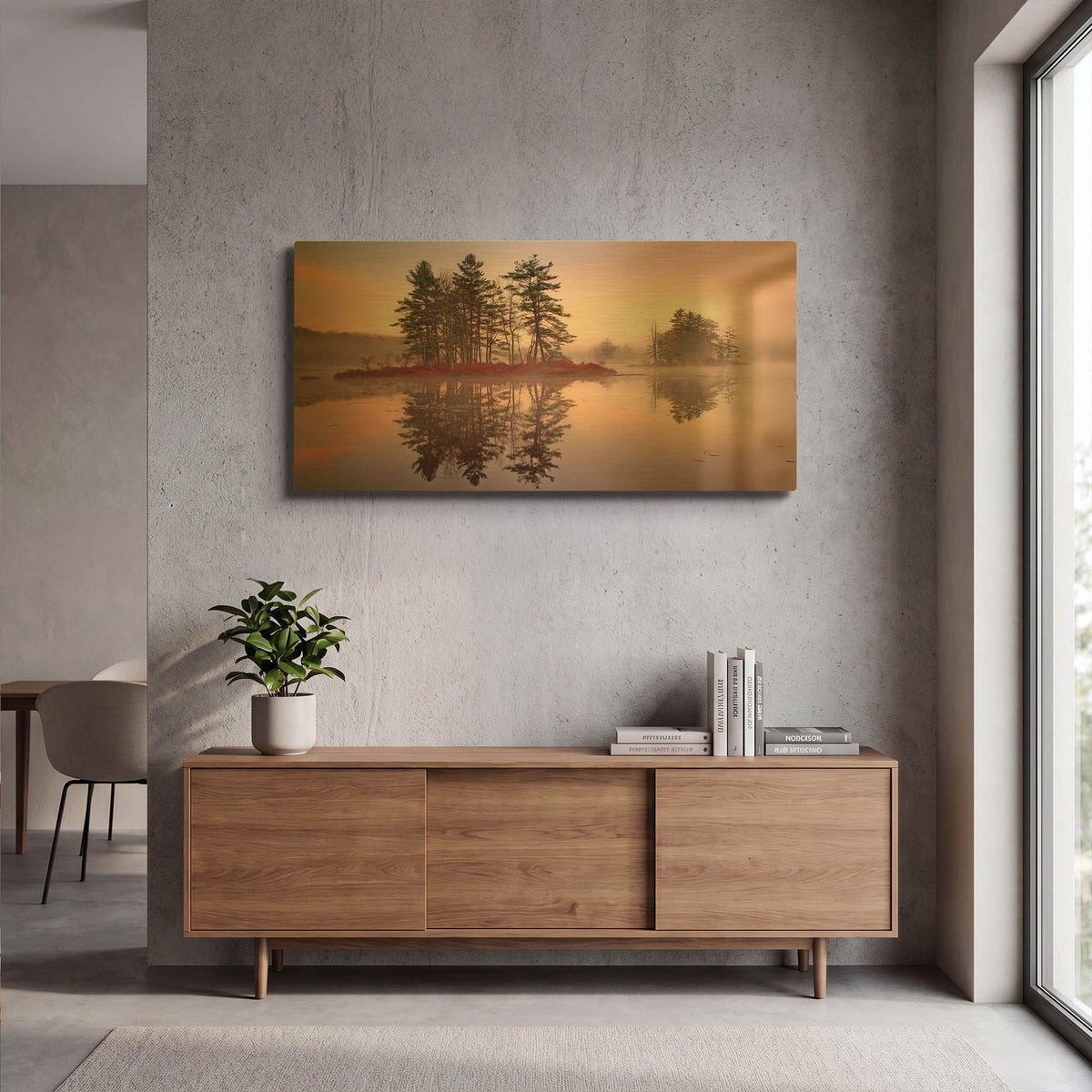 'Islands In The Pink II' By Patrick Zephyr Gold Metal Wall Art