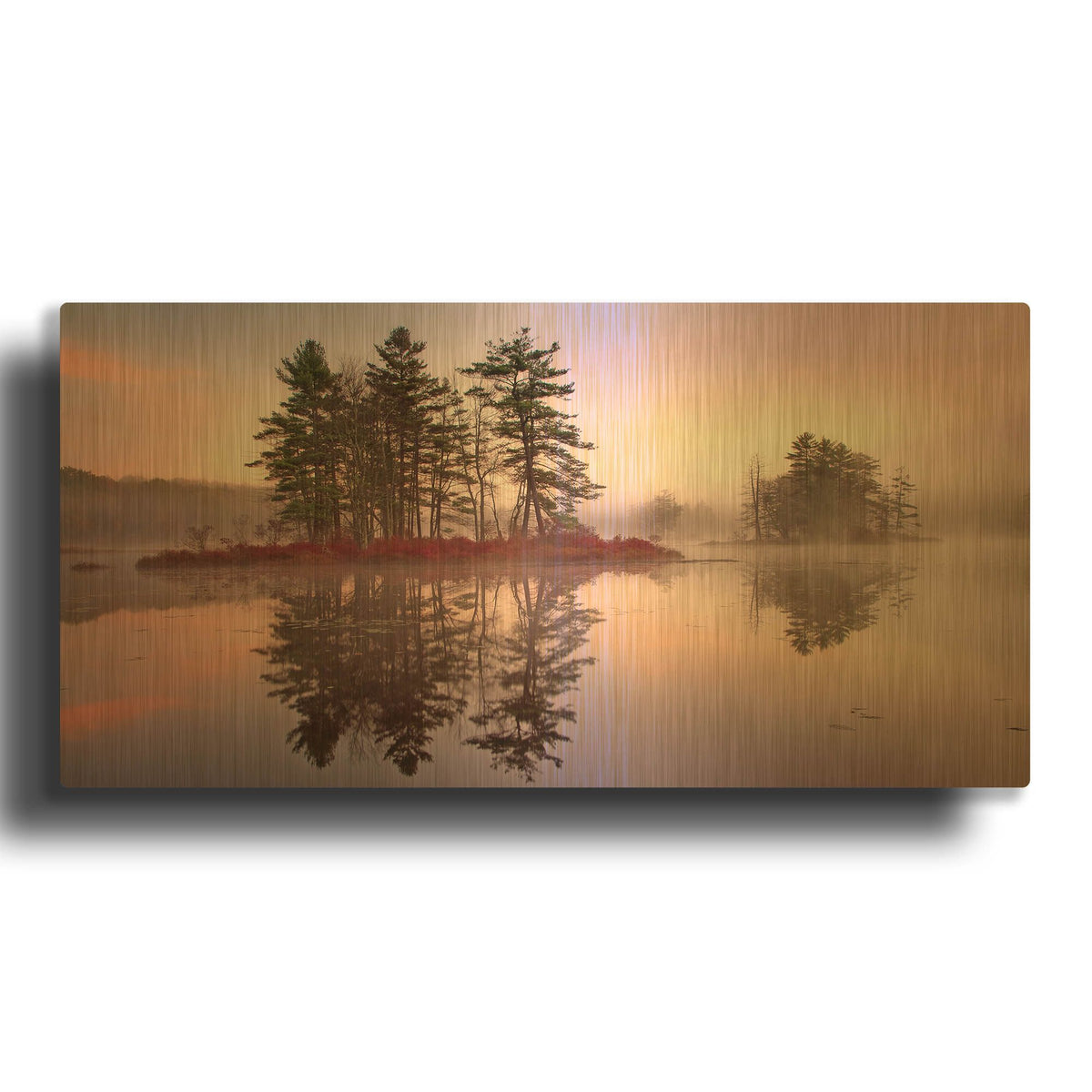 'Islands In The Pink II' By Patrick Zephyr Gold Metal Wall Art