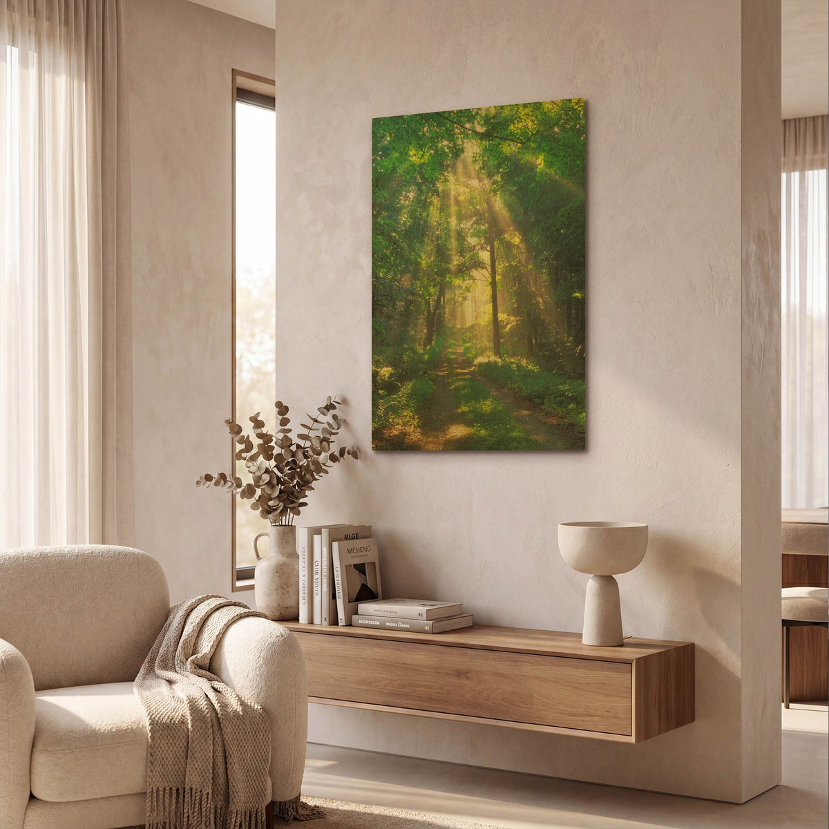 'Forest Sunshine' By Patrick Zephyr Gold Metal Wall Art