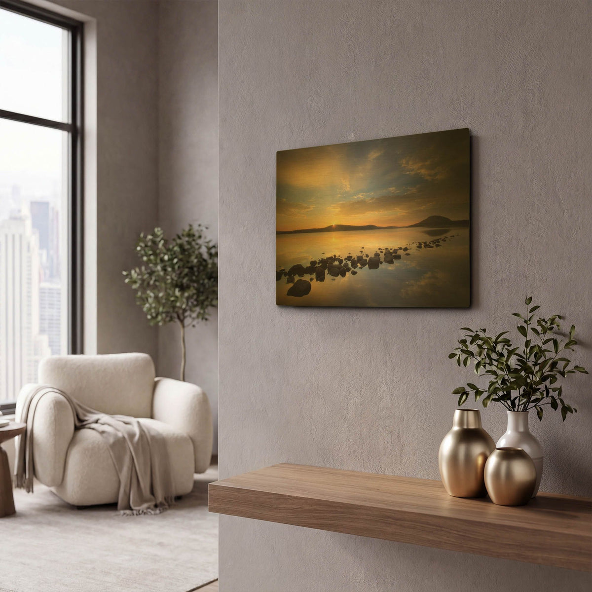 'Glass' By Patrick Zephyr Gold Metal Wall Art