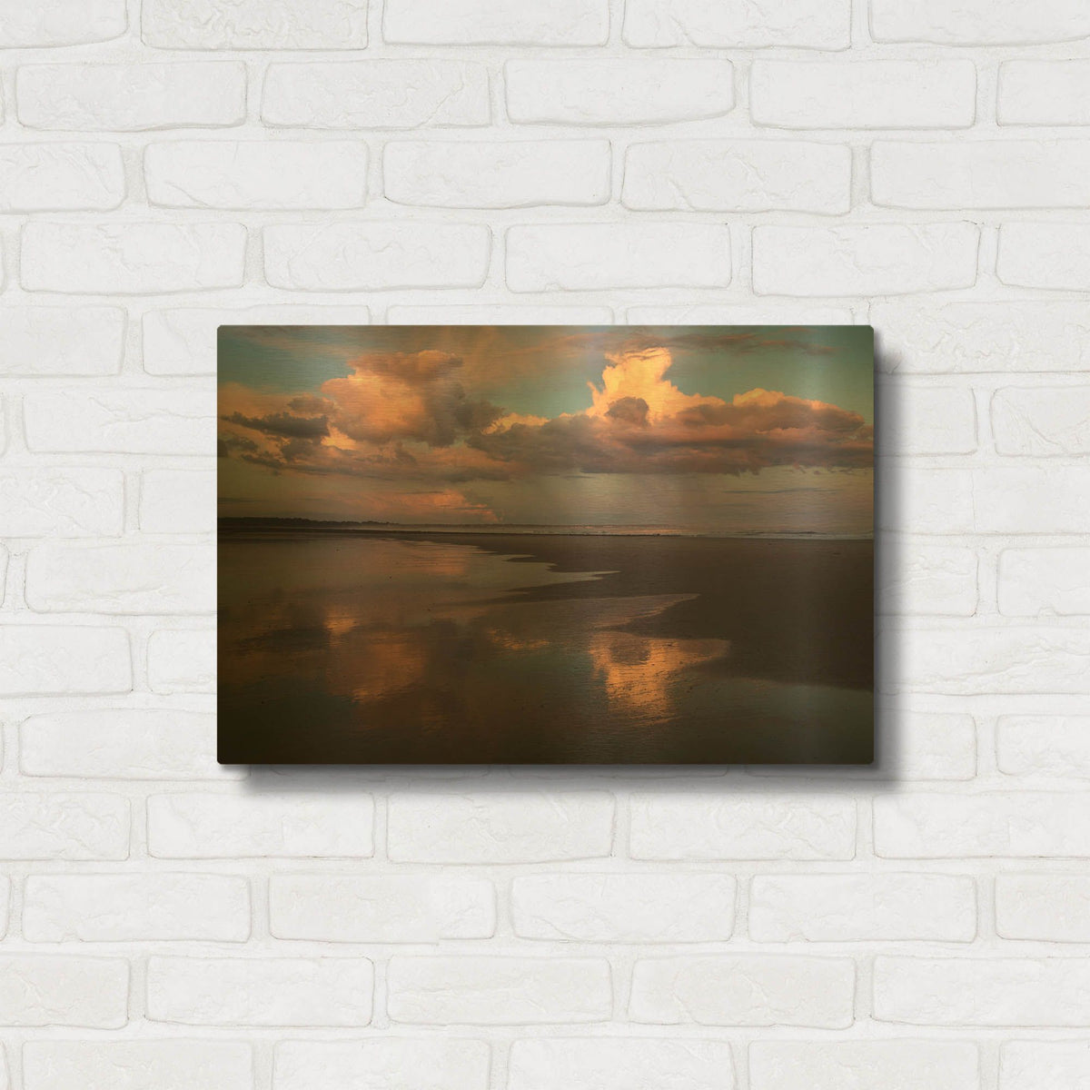 'Evening Rain' By Patrick Zephyr Gold Metal Wall Art