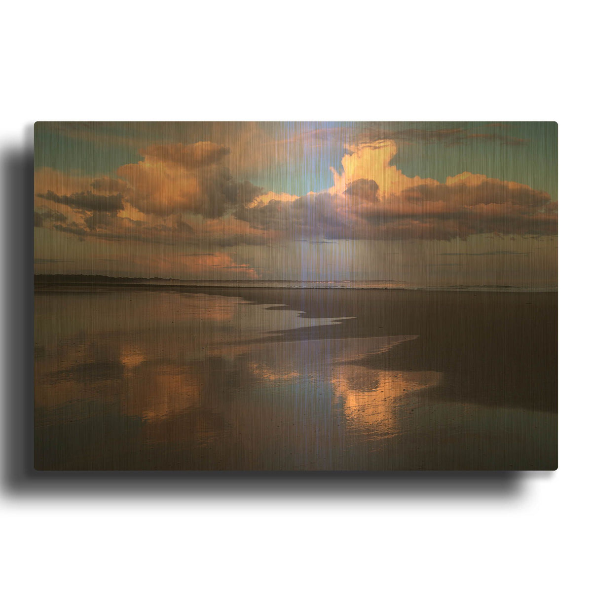 'Evening Rain' By Patrick Zephyr Gold Metal Wall Art