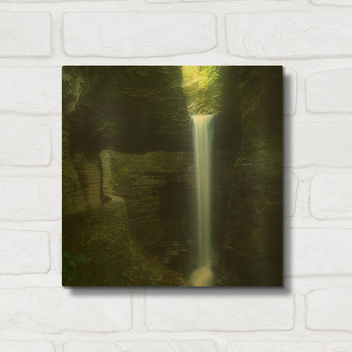 'Cavern Cascade' By Patrick Zephyr Gold Metal Wall Art