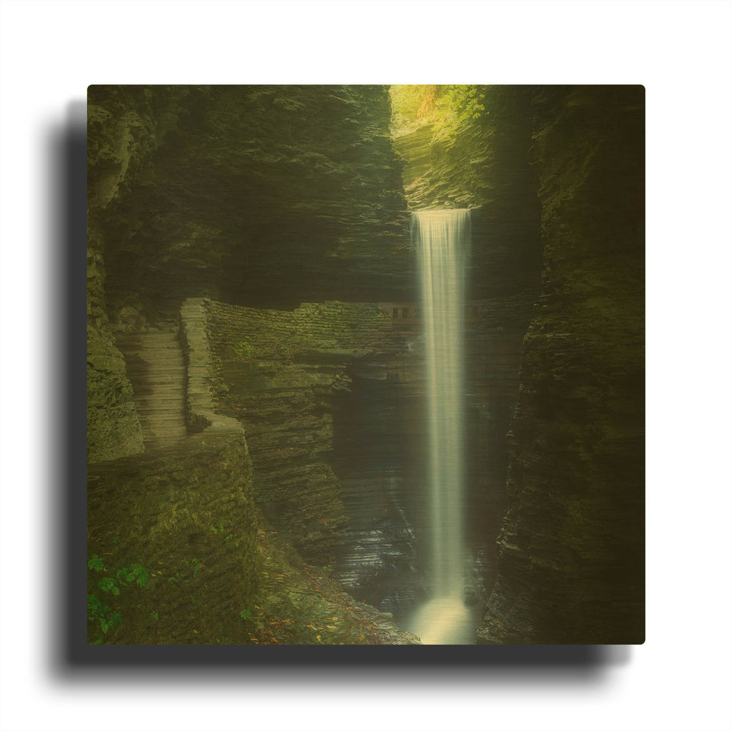 'Cavern Cascade' By Patrick Zephyr Gold Metal Wall Art