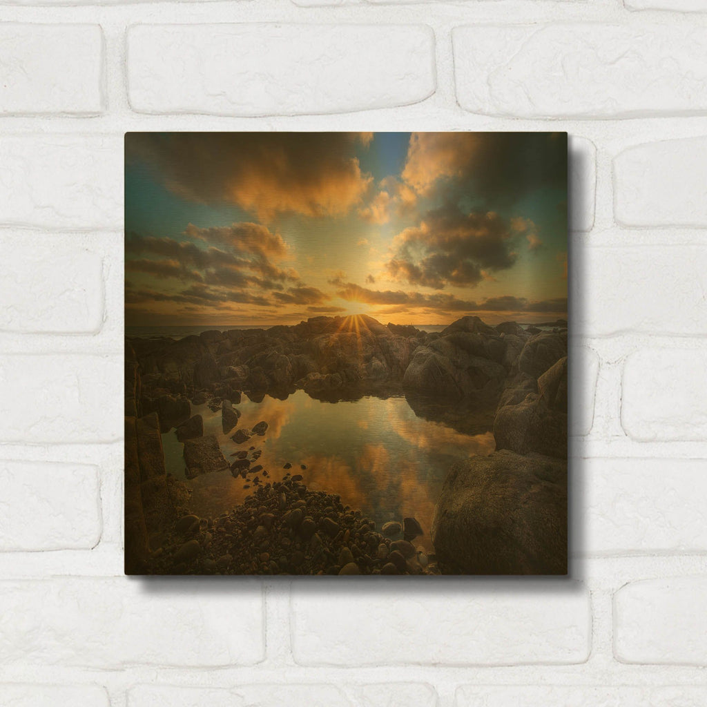 'Cohasset Mirror' By Patrick Zephyr Gold Metal Wall Art