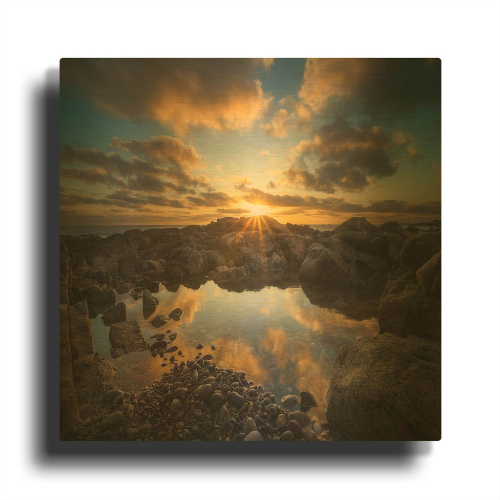'Cohasset Mirror' By Patrick Zephyr Gold Metal Wall Art