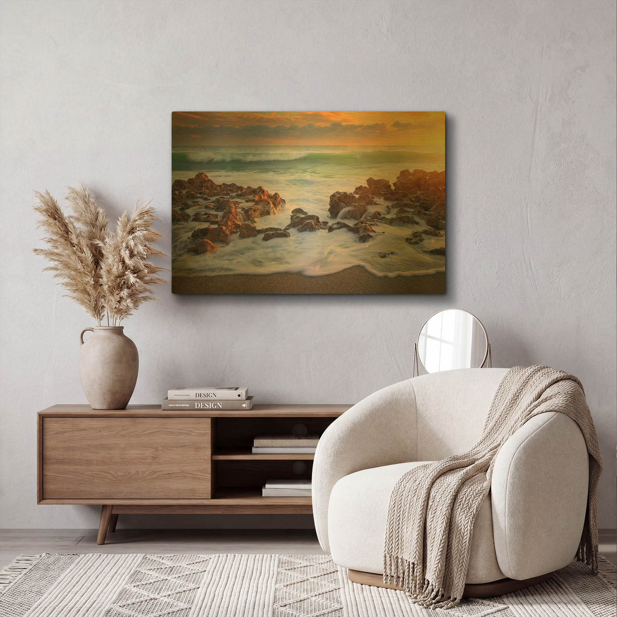 'Approaching Wave' By Patrick Zephyr Gold Metal Wall Art