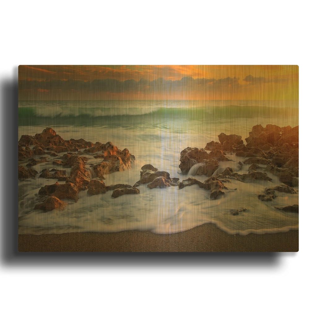 'Approaching Wave' By Patrick Zephyr Gold Metal Wall Art