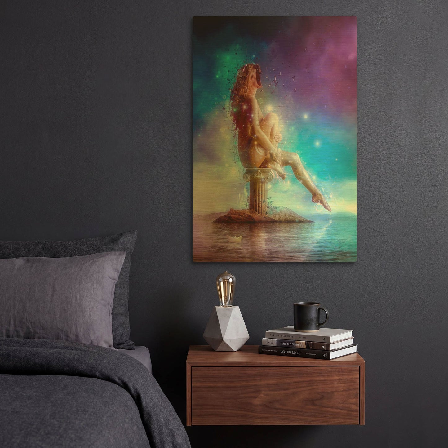 'Absent Minded' By Mario Sanchez Nevado Gold Metal Wall Art
