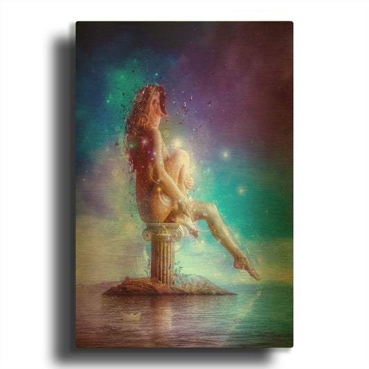 'Absent Minded' By Mario Sanchez Nevado Gold Metal Wall Art