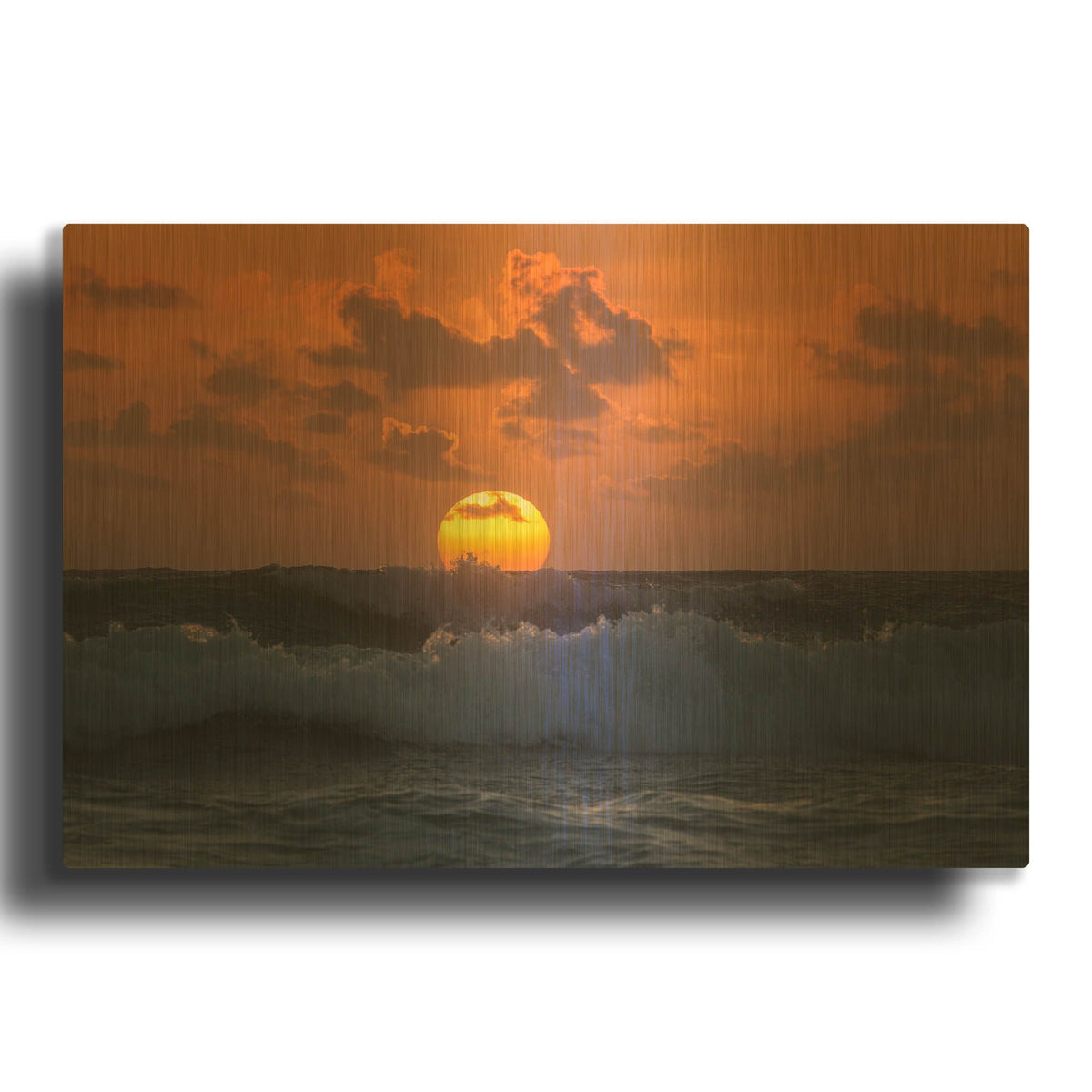 'Breaking The Horizon' By Patrick Zephyr Gold Metal Wall Art