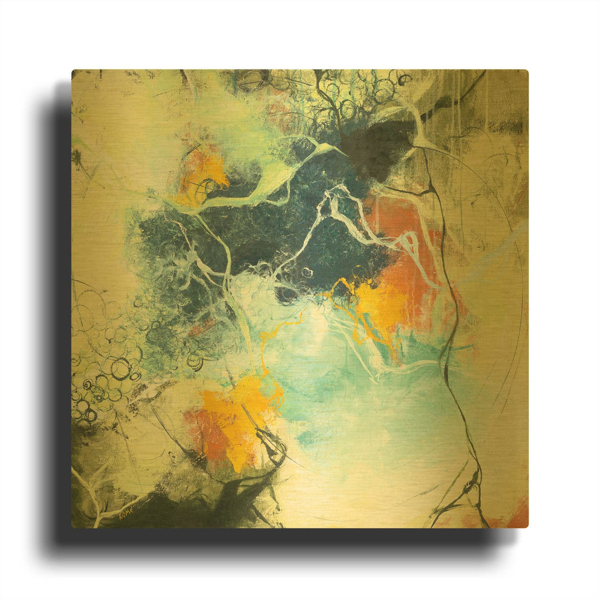'Terra' By Romeo Zivoin Gold Metal Wall Art