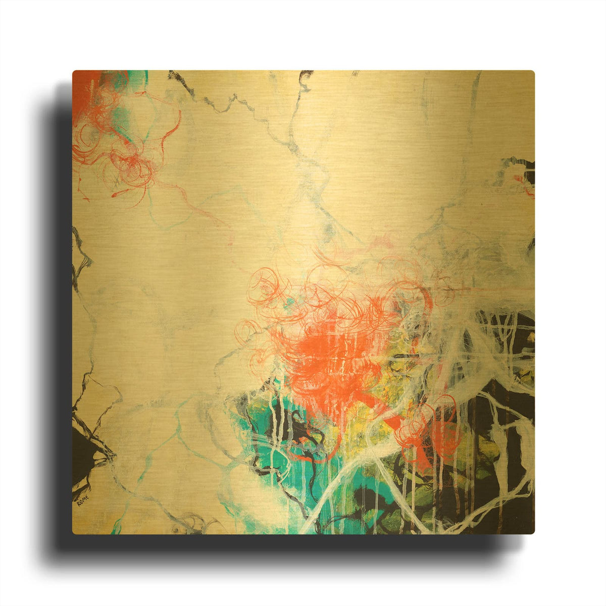 'Festive Revelry' By Romeo Zivoin Gold Metal Wall Art
