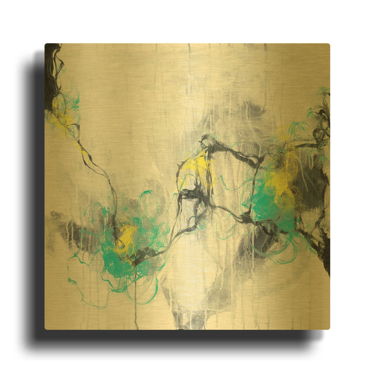 'Catalyst Stage 1' By Romeo Zivoin Gold Metal Wall Art