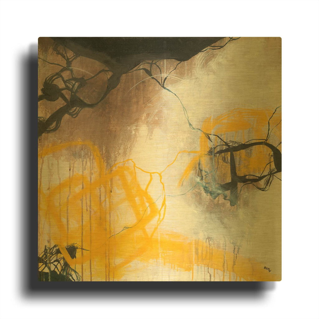 'Tension' By Romeo Zivoin Gold Metal Wall Art