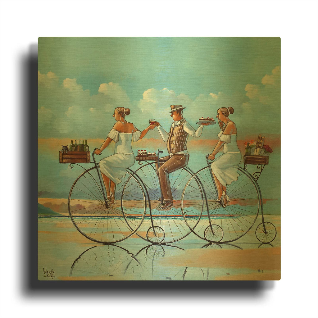 'Joy Ride IV' By Ronald West Gold Metal Wall Art