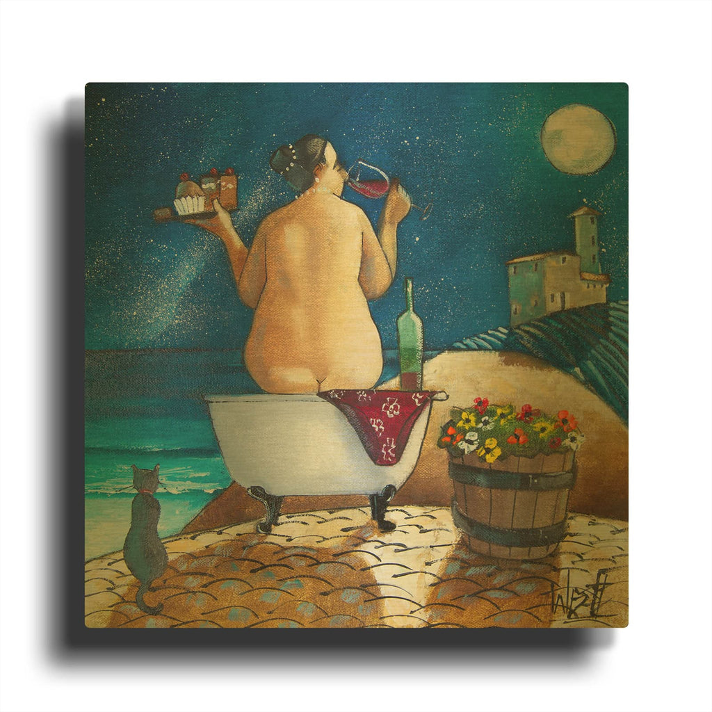 'Bath No. 1' By Ronald West Gold Metal Wall Art
