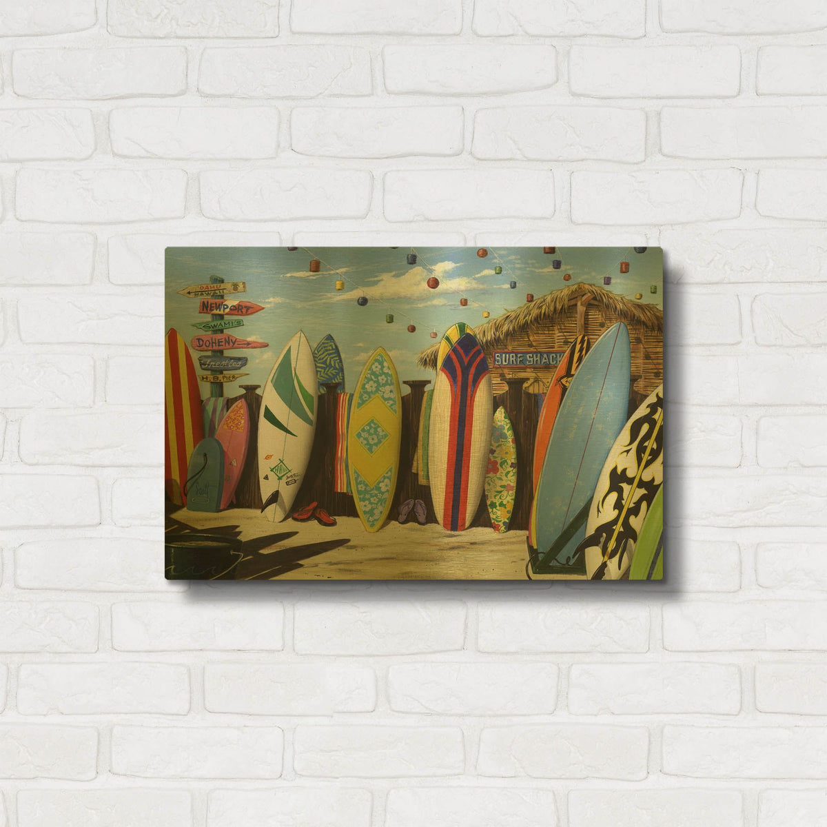 'Surf Shack' By Scott Westmoreland Gold Metal Wall Art