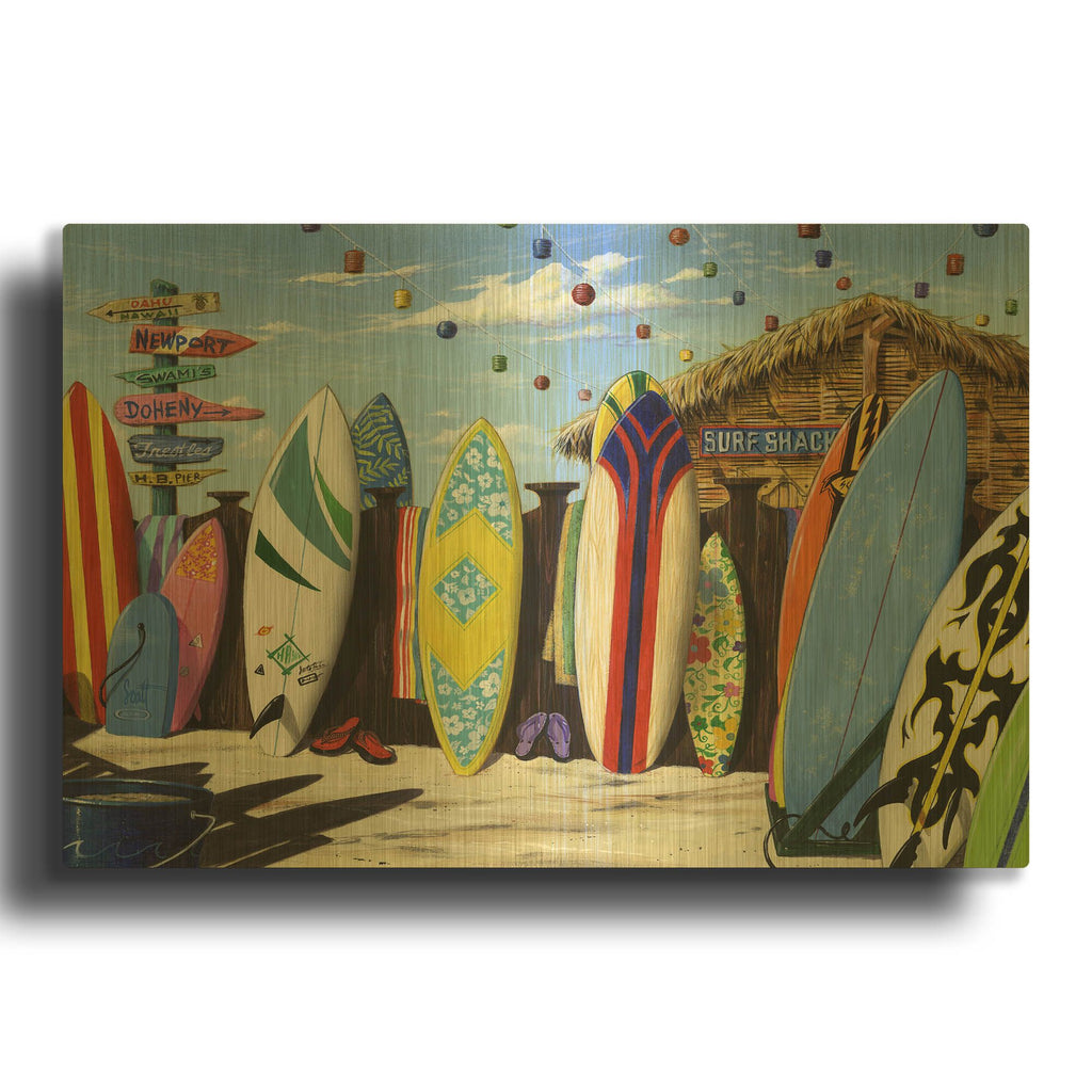 'Surf Shack' By Scott Westmoreland Gold Metal Wall Art