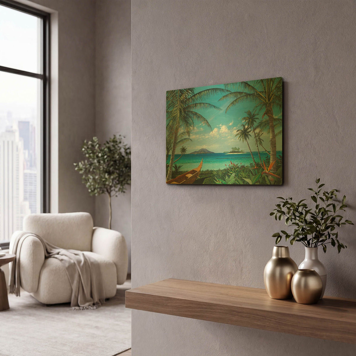 'Tropic Travels' By Scott Westmoreland Gold Metal Wall Art